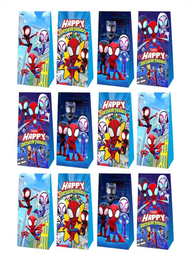 BNFUO 12pcs Spider and Friends Birthday Party Gift Bags Goodie Bags,Spider and Friends Party Supplies for Kids Birthday Decorations - Image 2